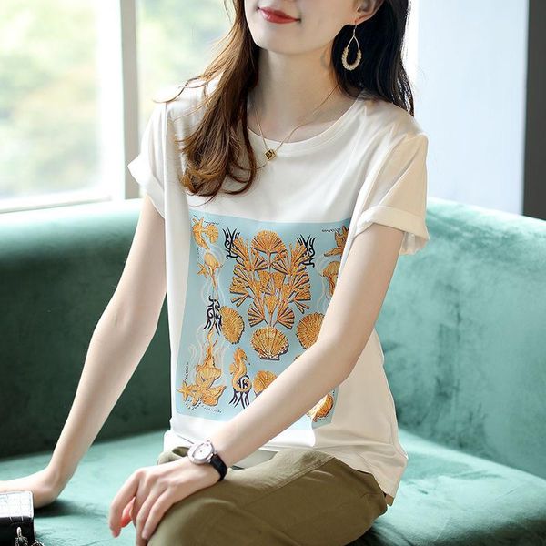 women's t-shirt short sleeve summer 2021 white spring and autumn ins loose feminine jacket
women's t-shirt short sleeve summer 2021 white spring and autumn ins loose feminine jacket