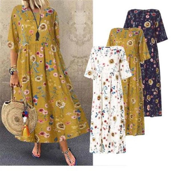 casual dresses oversize bohemia floral print maxi dress women vintage cotton linen 2021 female autumn o-neck loose vestidos, Black;gray
casual dresses oversize bohemia floral print maxi dress women vintage cotton linen 2021 female autumn o-neck loose vestidos, Black;gray