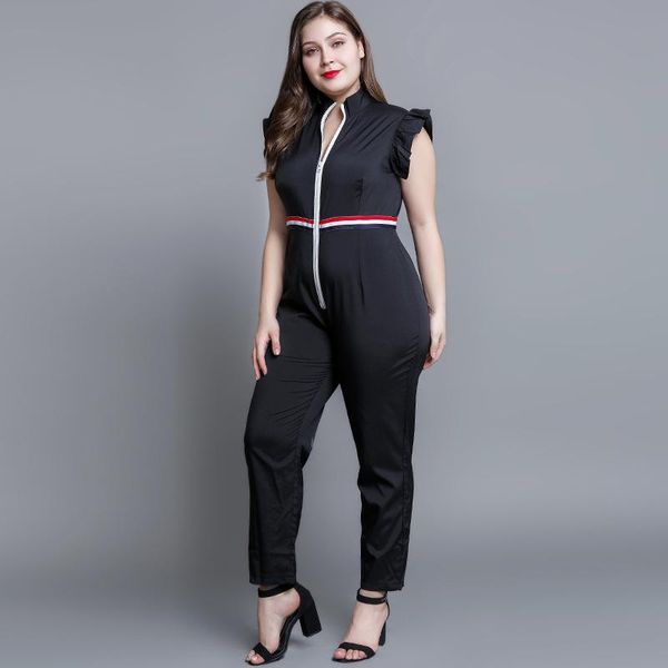 women's jumpsuits & rompers women plus size jumpsuit black with zipper elegant big high waist party, Black;white
women's jumpsuits & rompers women plus size jumpsuit black with zipper elegant big high waist party, Black;white