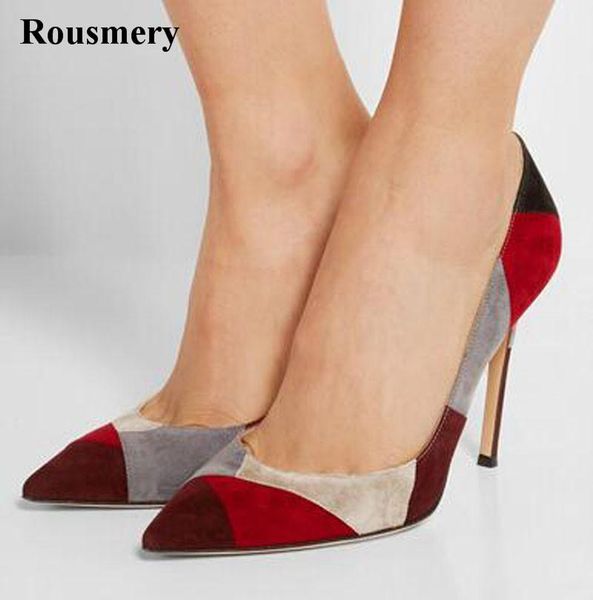 dress shoes women fashion suede leather grid pumps patchwork color heels formal, Black
dress shoes women fashion suede leather grid pumps patchwork color heels formal, Black
