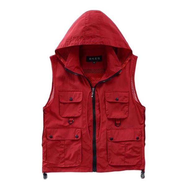 men's vests versatile pographer men hooded vest waterproof mesh gilet sleeveless jackets with big pocket spring summer clothes, Black;white
men's vests versatile pographer men hooded vest waterproof mesh gilet sleeveless jackets with big pocket spring summer clothes, Black;white