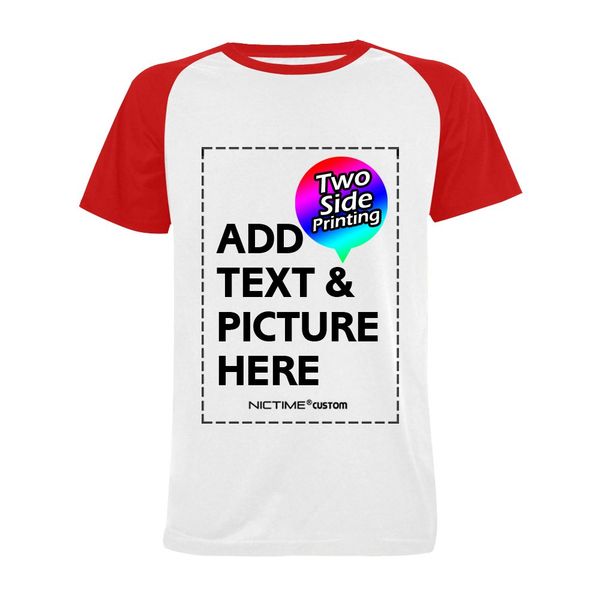 custom tshirts add design your own for men front and back print (xl, raglan red), White;black
custom tshirts add design your own for men front and back print (xl, raglan red), White;black