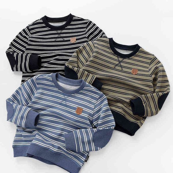 2021 autumn new baby full t-shirt boys fashion striped pattern shirt kid spring clothes kids clothes boys 5-7 teenage sweatshirt g1209, Blue
2021 autumn new baby full t-shirt boys fashion striped pattern shirt kid spring clothes kids clothes boys 5-7 teenage sweatshirt g1209, Blue