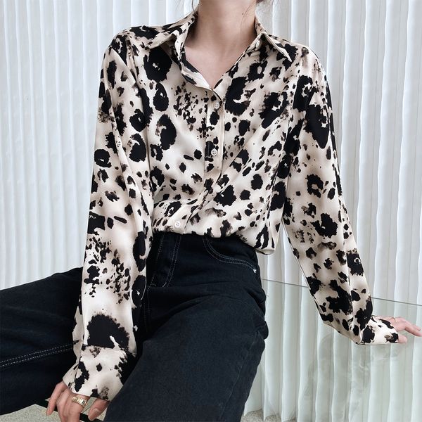 2021 leopard print down collar female fashion blouses chiffon women's blouse 5208, White
2021 leopard print down collar female fashion blouses chiffon women's blouse 5208, White