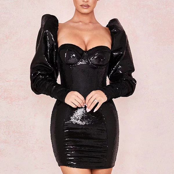2021 fashion summer black lantern long sleeve backless vestidos sequins mini dress club party adku, Black;gray
2021 fashion summer black lantern long sleeve backless vestidos sequins mini dress club party adku, Black;gray