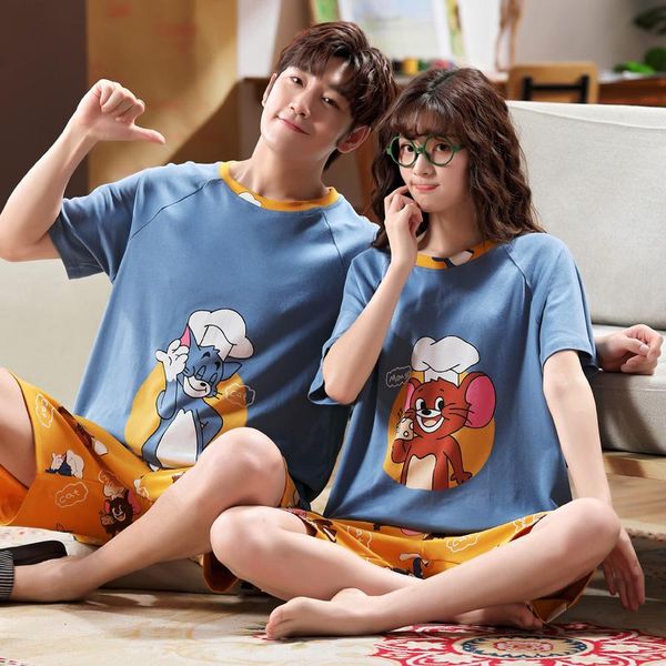 men's sleepwear 2021 cotton for women couple cartoon nightwear short sleeve pajamas set summer lovers home clothing homewear, Black;brown
men's sleepwear 2021 cotton for women couple cartoon nightwear short sleeve pajamas set summer lovers home clothing homewear, Black;brown