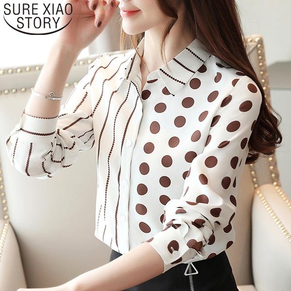 women's blouses & shirts autumn blouse women 2021 office long sleeve chiffon button striped dot v-neck korean blusas for 7185 50, White
women's blouses & shirts autumn blouse women 2021 office long sleeve chiffon button striped dot v-neck korean blusas for 7185 50, White