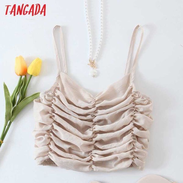 tangada women v neck pleated camis crop spaghetti strap sleeveless backless female casual solid sl47 210609, White
tangada women v neck pleated camis crop spaghetti strap sleeveless backless female casual solid sl47 210609, White