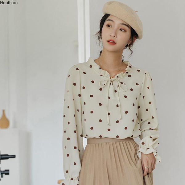 women's blouses & shirts chiffon fashion casual shirt long sleeve summer blouse plus size polka dots lady o-neck 20117, White
women's blouses & shirts chiffon fashion casual shirt long sleeve summer blouse plus size polka dots lady o-neck 20117, White