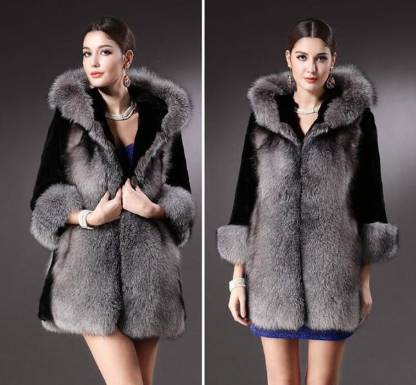 women's fur & faux autumn and winter coats mid-length hooded big collar mink, Black
women's fur & faux autumn and winter coats mid-length hooded big collar mink, Black