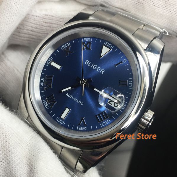 bliger 39mm luxury sterile men's watches hand sapphire glass luminous blue dial mechanical automatic movement, Slivery;brown
bliger 39mm luxury sterile men's watches hand sapphire glass luminous blue dial mechanical automatic movement, Slivery;brown