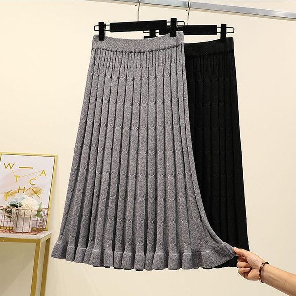 skirts women 2021 autumn winter mid-long knit female warm high waist a line ladies solid color pleated m234, Black
skirts women 2021 autumn winter mid-long knit female warm high waist a line ladies solid color pleated m234, Black