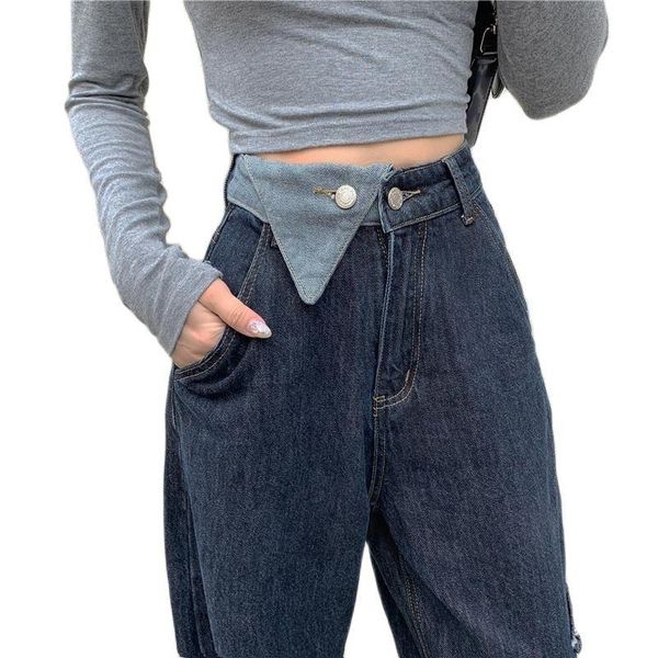 women's jeans korean version of ins trend design high waist 2021 autumn trousers wide leg ripped straight-leg pants, Blue
women's jeans korean version of ins trend design high waist 2021 autumn trousers wide leg ripped straight-leg pants, Blue
