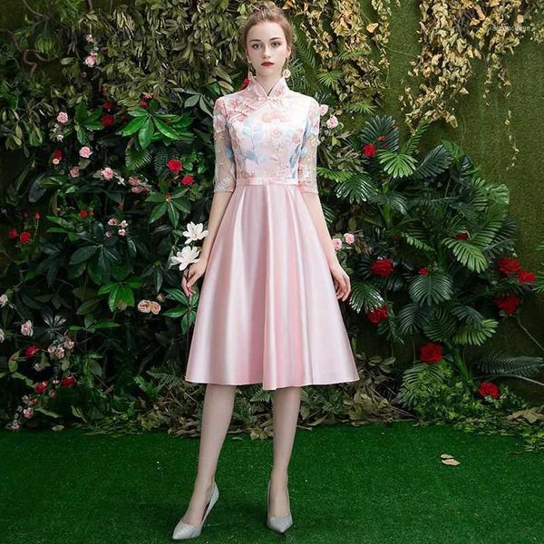 ethnic clothing wedding dress qipao pink embroidered lace cheongsam modern chinois bridesmaid gown qi pao women chinese dress1, Red
ethnic clothing wedding dress qipao pink embroidered lace cheongsam modern chinois bridesmaid gown qi pao women chinese dress1, Red
