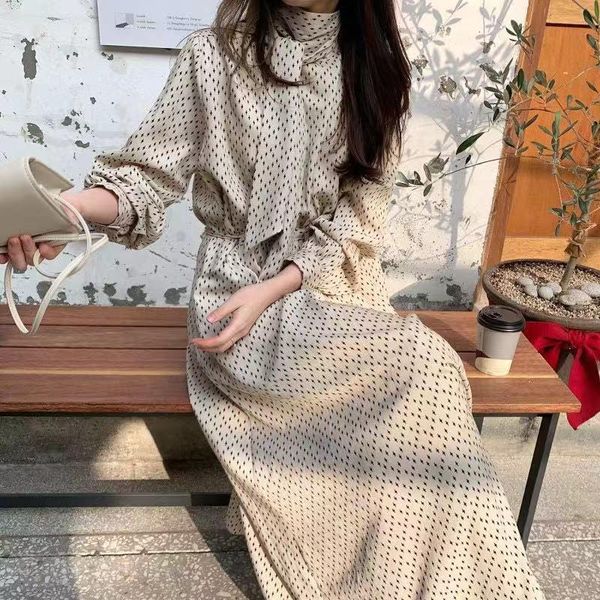 casual dresses women long robe dress elegant a-line tie high waist work wear office lady spring and autumn vestidos, Black;gray
casual dresses women long robe dress elegant a-line tie high waist work wear office lady spring and autumn vestidos, Black;gray