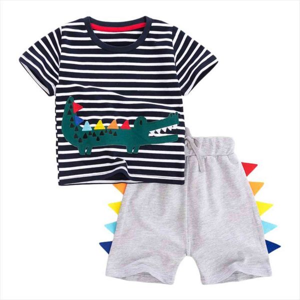 summer kids black cartoon appliques 3d crocodile o neck striped cotton knitted boys 2 7yrs casual sets, White
summer kids black cartoon appliques 3d crocodile o neck striped cotton knitted boys 2 7yrs casual sets, White