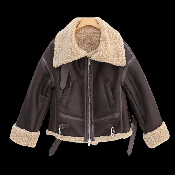 Women's Fur & Faux Women Winter Shearling Sheepskin Fake Leather Jackets Lady Thick Warm Suede Lambs Short Motorcycle Brown Coats Outwear E2, Black
Women's Fur & Faux Women Winter Shearling Sheepskin Fake Leather Jackets Lady Thick Warm Suede Lambs Short Motorcycle Brown Coats Outwear E2, Black