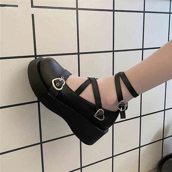 dress shoes sweet lolita women's shoes in heels, round-platform and cross-stripes, for mary jane's cosplay, with a heart buckle cv, Black
dress shoes sweet lolita women's shoes in heels, round-platform and cross-stripes, for mary jane's cosplay, with a heart buckle cv, Black