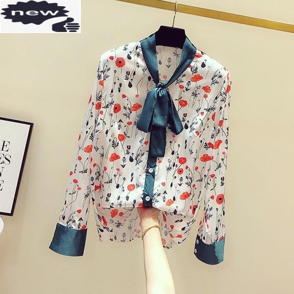 women's blouses & shirts summer 2021 office ladies vintage floral printed bow collar long sleeve satin womens shirt colors mixed blouse, White
women's blouses & shirts summer 2021 office ladies vintage floral printed bow collar long sleeve satin womens shirt colors mixed blouse, White