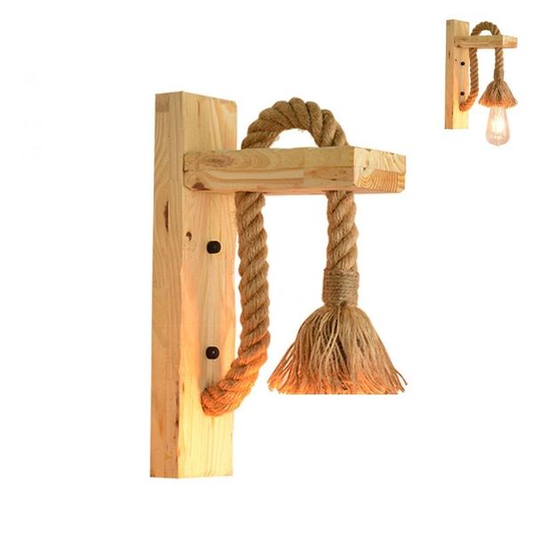 e27 american style pastoral rope wall lamp creative vintage wooden wall light for restaurant bedroom decoration retailsale
e27 american style pastoral rope wall lamp creative vintage wooden wall light for restaurant bedroom decoration retailsale