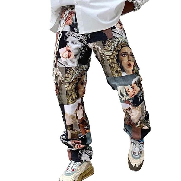 men's pants men streetwear printed straight loose mid waist casual trousers fashion full length spring/autumn, Black
men's pants men streetwear printed straight loose mid waist casual trousers fashion full length spring/autumn, Black