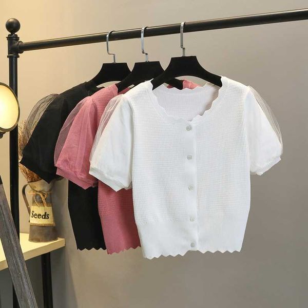 women's t-shirt summer bubble silken ice mesh t short white cardigan t-shirt around the neck breasted skinny qn67
women's t-shirt summer bubble silken ice mesh t short white cardigan t-shirt around the neck breasted skinny qn67