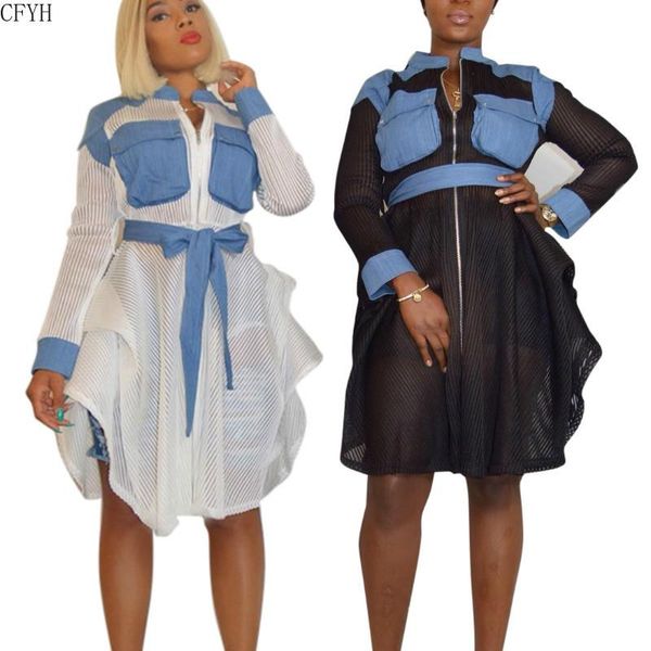 casual dresses women stripes mesh demin pockets see though long sleeve high waist sashes irregular dress fashion vestidos, Black;gray
casual dresses women stripes mesh demin pockets see though long sleeve high waist sashes irregular dress fashion vestidos, Black;gray