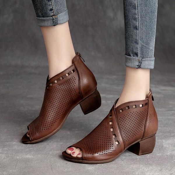 boots rimocy hollow out vintage ankle women 2021 peep toe zip square heel short woman summer fashion dark brown rome botas, Black
boots rimocy hollow out vintage ankle women 2021 peep toe zip square heel short woman summer fashion dark brown rome botas, Black