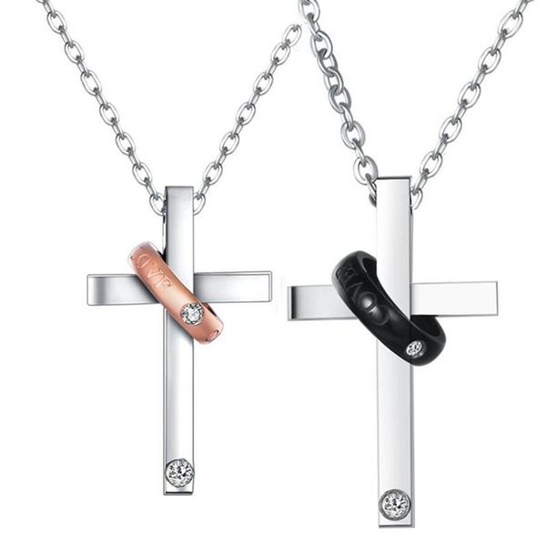 classic cross pendant couple necklace inlaid cubic zirconia cover me with love letters men women lover choker necklaces, Silver
classic cross pendant couple necklace inlaid cubic zirconia cover me with love letters men women lover choker necklaces, Silver