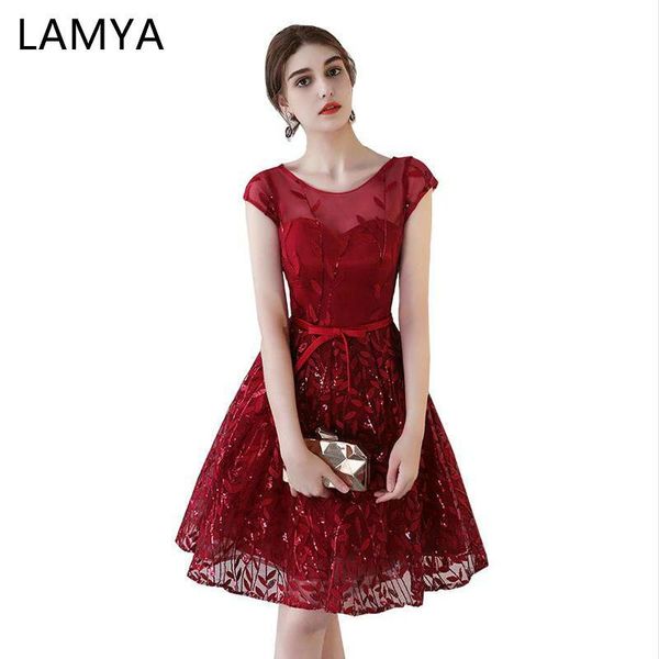party dresses lamya wine red short evening elegant o neck 2021 prom gowns appliques sequined vestido de festa, White;black
party dresses lamya wine red short evening elegant o neck 2021 prom gowns appliques sequined vestido de festa, White;black
