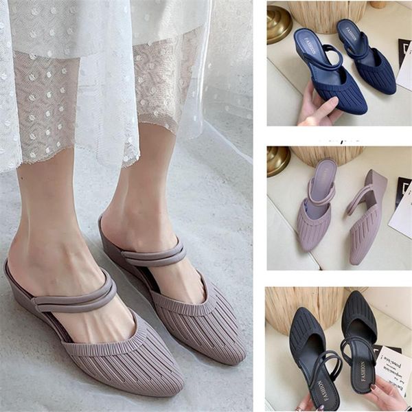sandals summer slope with women's fashion breathable outdoor slippers baotou pu woven slip-on and, Black
sandals summer slope with women's fashion breathable outdoor slippers baotou pu woven slip-on and, Black