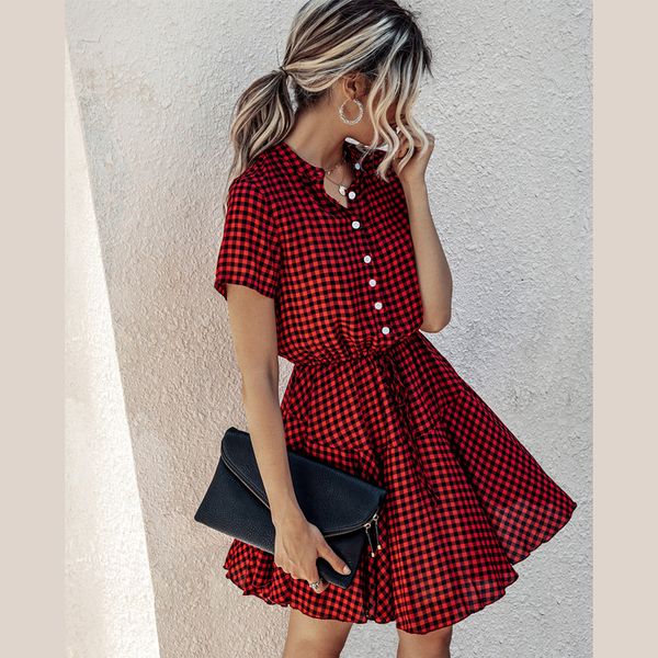 2021 new casual printed mini striped plaid snake print women es a-line sashes front button short sleeve summner sun oxl5, Black;gray
2021 new casual printed mini striped plaid snake print women es a-line sashes front button short sleeve summner sun oxl5, Black;gray