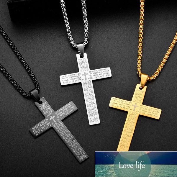 stainless steel retro christian jesus single titanium scripture cross necklace for women men punk prayer cross pendants necklace, Silver
stainless steel retro christian jesus single titanium scripture cross necklace for women men punk prayer cross pendants necklace, Silver