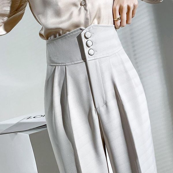 women's pants & capris 2021 women spring vintage straight pant ladies loose button pockets high waist harem female casual solid suit tr, Black;white
women's pants & capris 2021 women spring vintage straight pant ladies loose button pockets high waist harem female casual solid suit tr, Black;white