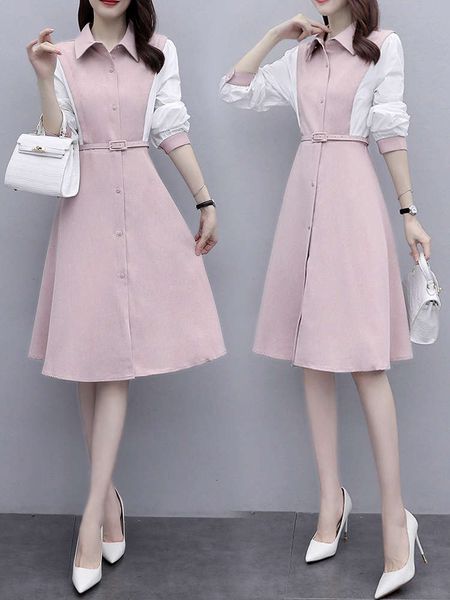 shirtskirt women's mid 2021 spring and autumn new fashion splicing temperament waist light ripe wind long sleeve dress, Black;gray
shirtskirt women's mid 2021 spring and autumn new fashion splicing temperament waist light ripe wind long sleeve dress, Black;gray