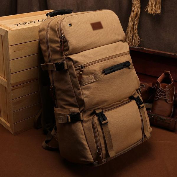 backpack travel large capacity rucksack 80l vintage canvas waterproof polyester bag
backpack travel large capacity rucksack 80l vintage canvas waterproof polyester bag