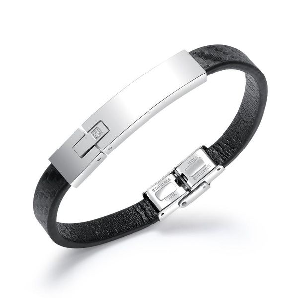 bangle tb-162 european and american trend creative diamond-studded titanium steel bracelet vintage cowhide men's leather rope, Black
bangle tb-162 european and american trend creative diamond-studded titanium steel bracelet vintage cowhide men's leather rope, Black