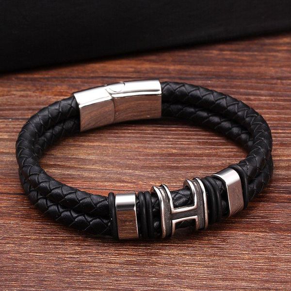 charm bracelets brand vintage genuine leather men male sporty bangles punk handmade braided stainless steel chain link cuff, Golden;silver
charm bracelets brand vintage genuine leather men male sporty bangles punk handmade braided stainless steel chain link cuff, Golden;silver
