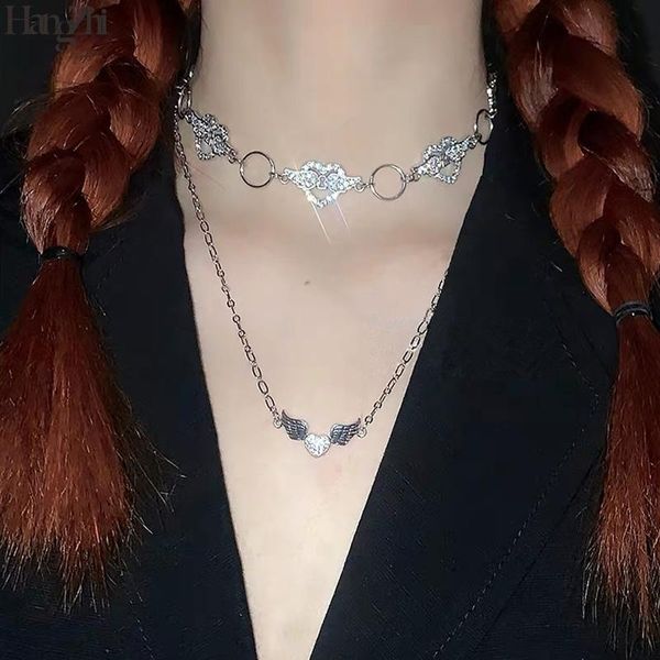 hangzhi 2021 new heart wing butterfly rhinestones shiny geometric hollow circle link chain silver color collar choker necklace, Golden;silver
hangzhi 2021 new heart wing butterfly rhinestones shiny geometric hollow circle link chain silver color collar choker necklace, Golden;silver