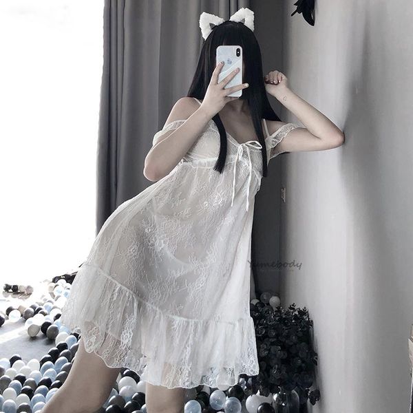 women's sleepwear japanese princess sleeping dress lace white nightdress v-neck mesh nightwear sweet suspender, Black;red
women's sleepwear japanese princess sleeping dress lace white nightdress v-neck mesh nightwear sweet suspender, Black;red