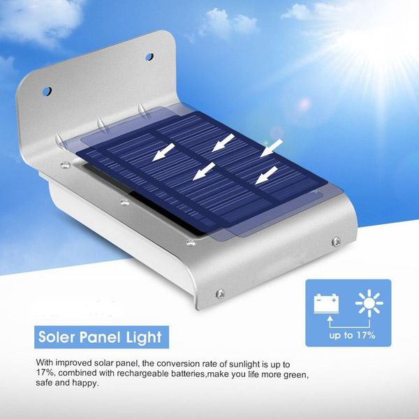solar lamps 16 led power lamp aluminum pir motion sensor light ip65 outdoor garden wall pathway yard doorway lawn
solar lamps 16 led power lamp aluminum pir motion sensor light ip65 outdoor garden wall pathway yard doorway lawn