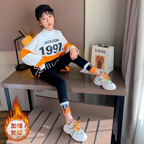 sweater plush girls' 2020 suit new children's autumn and winter wear thickened leggings korean two piece set, White
sweater plush girls' 2020 suit new children's autumn and winter wear thickened leggings korean two piece set, White