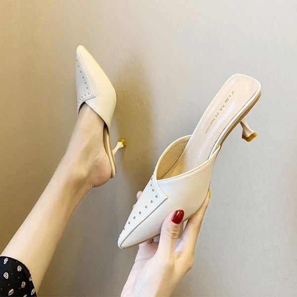 slippers v mouth rivet high heel women pointed toe mules summer shoes fashion sandals black beige khaki 2021
slippers v mouth rivet high heel women pointed toe mules summer shoes fashion sandals black beige khaki 2021