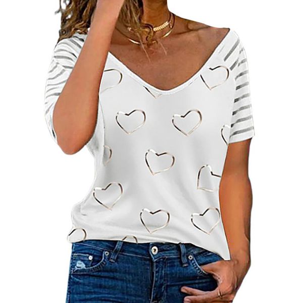 women's t-shirt love heart printed women t shirts v neck short sleeve 2021 woman tshirts plus size summer shirt for, White
women's t-shirt love heart printed women t shirts v neck short sleeve 2021 woman tshirts plus size summer shirt for, White