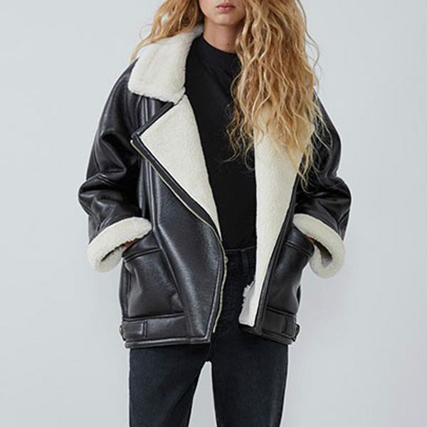 autumn winter thick warm cashmere pu faux leather biker jacket women solid zipper casual loose jackets coat female outwear, Black;brown
autumn winter thick warm cashmere pu faux leather biker jacket women solid zipper casual loose jackets coat female outwear, Black;brown