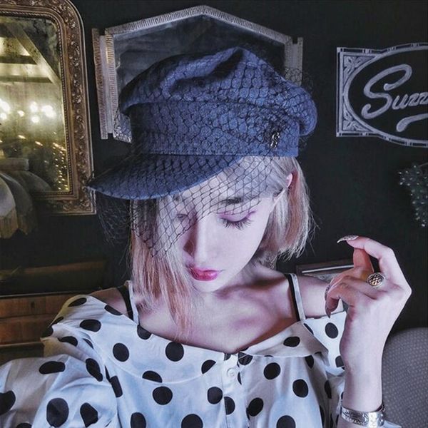 stingy brim hats y166 british style retro denim flat beret with mesh veil women girl sun protection visor button painter elegant military ha, Blue;gray
stingy brim hats y166 british style retro denim flat beret with mesh veil women girl sun protection visor button painter elegant military ha, Blue;gray