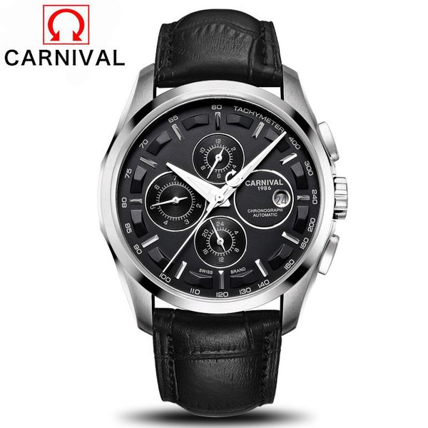 carnival tourbillon automatic mechanical brand men watches fashion army sports waterproof luxury luminous watch, Slivery;brown
carnival tourbillon automatic mechanical brand men watches fashion army sports waterproof luxury luminous watch, Slivery;brown