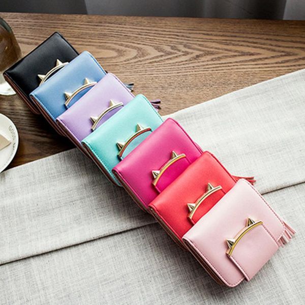2020 fashion women wallets pu leather tassel female wallet ladies bronzing cat ears clutches new brand card holder women purses, Red;black
2020 fashion women wallets pu leather tassel female wallet ladies bronzing cat ears clutches new brand card holder women purses, Red;black