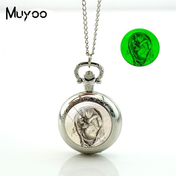 pendant necklaces 2021 midwife pocket watch vintage long chain glowing necklace round po jewelry glass dome, Silver
pendant necklaces 2021 midwife pocket watch vintage long chain glowing necklace round po jewelry glass dome, Silver