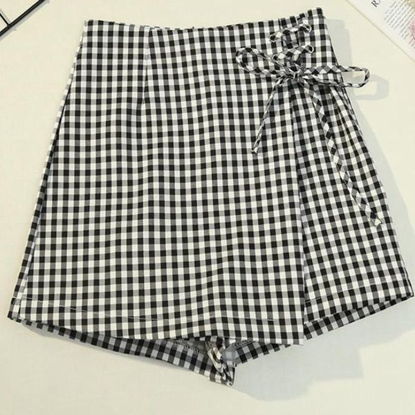 women's shorts womens black plaid skirt female chic high waist zipper korean irregular lady bottoms vintage casual skirts, White;black
women's shorts womens black plaid skirt female chic high waist zipper korean irregular lady bottoms vintage casual skirts, White;black